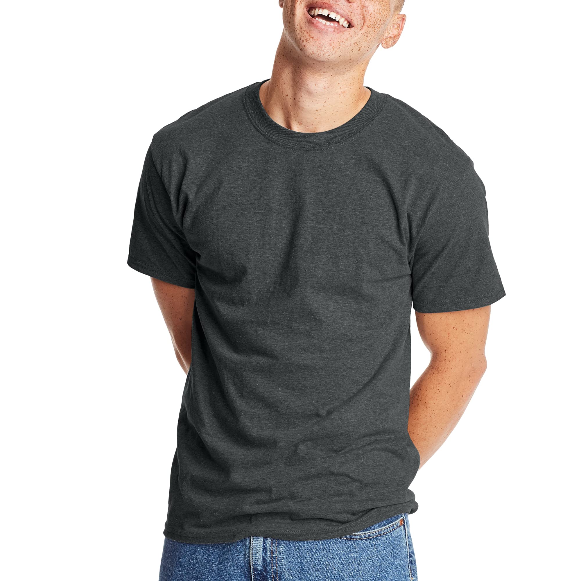 Hanes Men's Beefy-t T-Shirt, Heavyweight Cotton Tee, 1 Or 2 Pack, Big & Tall